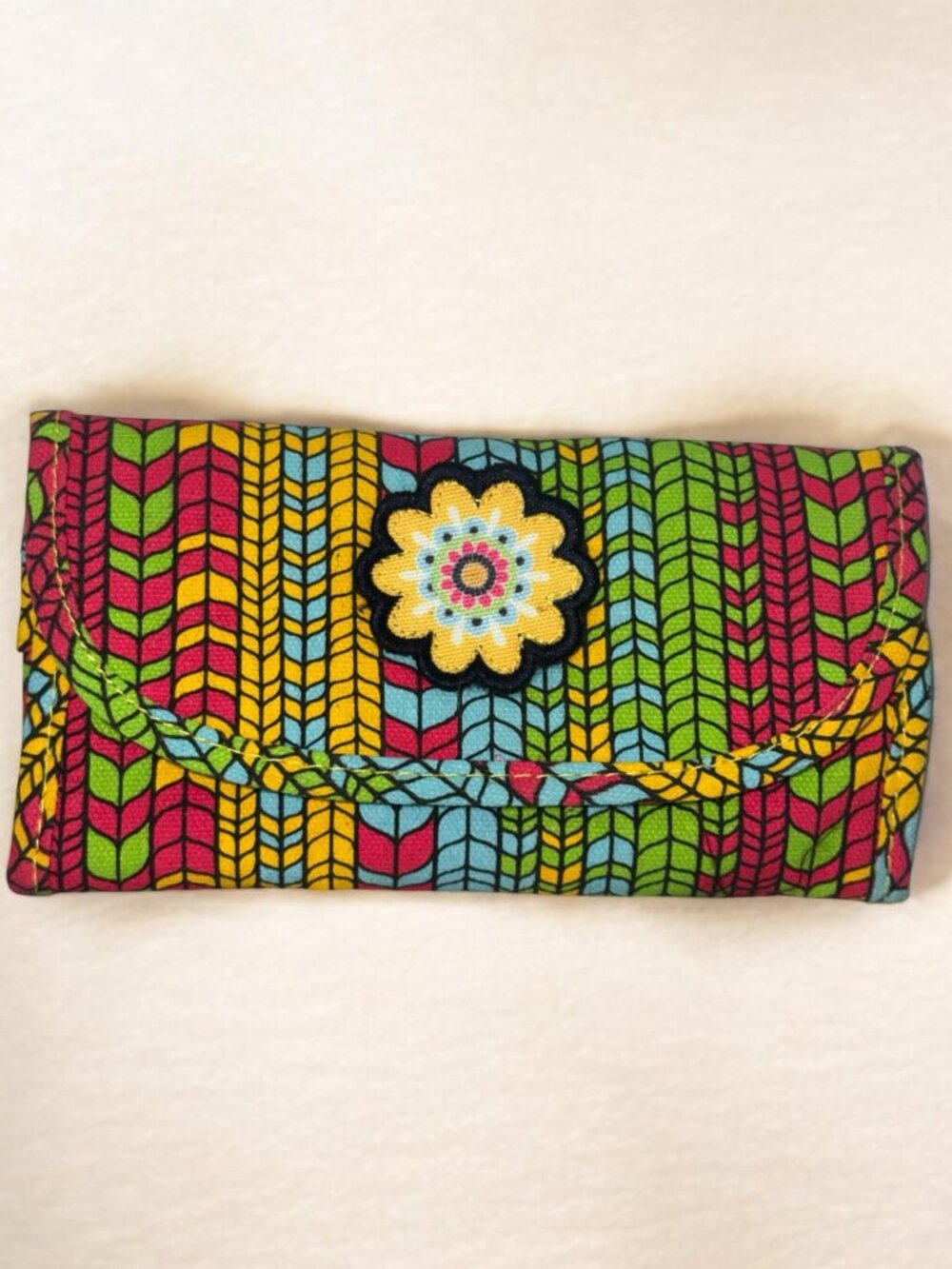 Little Brownie Bakers Colorful Fabric Wallet With Floral Embroidery